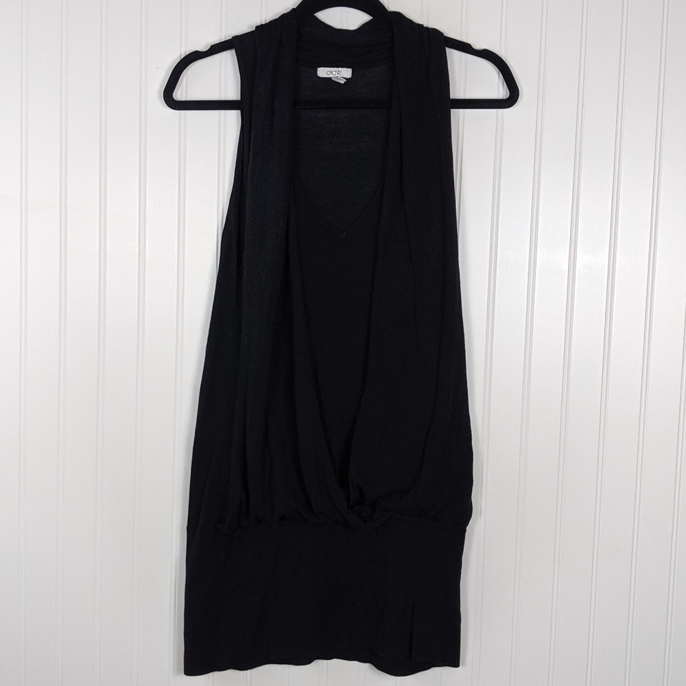 Cache Draped Layered Drop Waist Sleeveless Top